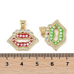 Rack Plating Brass Micro Pave Clear Cubic Zirconia Pendants&nbsp;KK-U032-23G