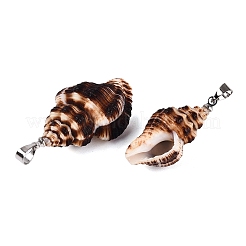 Brass & Natural Spiral Shell Big Pendants&nbsp;SHEL-Q029-30P