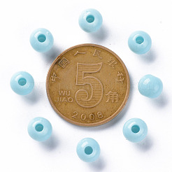 不透明なアクリルビーズ  ラウンド  空色  6x5mm  穴：1.8mm  約4400個/500g&nbsp;MACR-S370-C6mm-A07