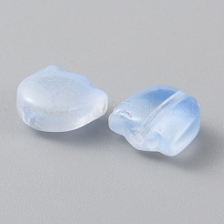手作りランプワークビーズ  チューリップ  ライトスカイブルー  9.5x9x5mm  穴：1mm&nbsp;LAMP-WH0012-06E