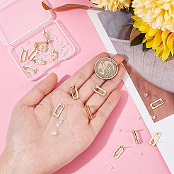 16Pcs Brass Rectangle Stud Earring Findings&nbsp;KK-BC0008-51