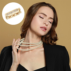 4Pcs 2 Colors Rectangle Brass Micro Pave Clear Cubic Zirconia Twister Clasps&nbsp;ZIRC-DC0001-31