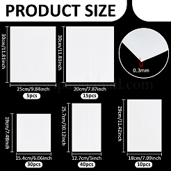 ペット用熱収縮フィルム 100枚 5スタイル  熱収縮袋  長方形  ホワイト  19~30x12.7~25cm&nbsp;ABAG-BC0001-78