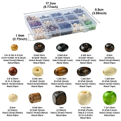 15 Styles Natural Wood Beads&nbsp;WOOD-FS0001-34