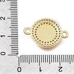 Brass Micro Pave Clear Cubic Zirconia Flat Round Connector Charms&nbsp;LS-KK-E802-32B-G