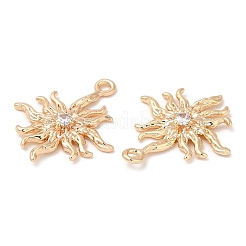 Brass Micro Pave Cubic Zirconia Pendants&nbsp;KK-C028-43G
