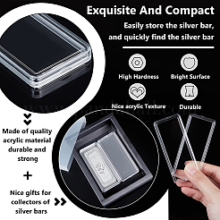 Rectangle Transparent Acrylic Silver Bar Gold Bar Storage Cases&nbsp;CON-WH0086-104B