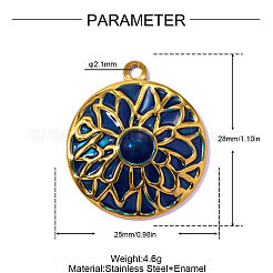 304 Stainless Steel Enamel Pendants&nbsp;STAS-OY016-62G