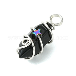Natural Mixed Stone Double Terminal Pointed Pendants&nbsp;PALLOY-JF02802-03