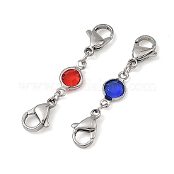 304 Stainless Steel & Glass Connector Charms&nbsp;PALLOY-JF05938