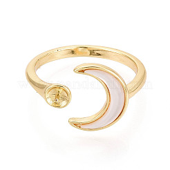 Moon Brass Shell Cuff Rings Setting&nbsp;KK-T079-23G