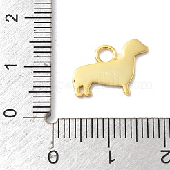 動物925スターリングシルバーペンダント  ゴールドカラー  犬  11x15x1mm  穴：2.5mm&nbsp;LS-STER-Z012-03G-01