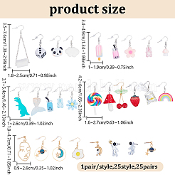 5 Styles Iron Resin Dangle Earring Sets&nbsp;EJEW-UN0002-80