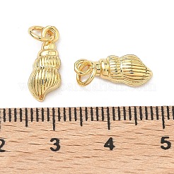 真鍮製チャーム  貝殻の形のチャーム  ラックめっき  長持ちメッキ  カドミウムフリー＆鉛フリー  18KGP本金メッキ  14.5x6x3.5mm  丸カン：5x1ミリ  内径：3mm&nbsp;KK-P345-62A-G