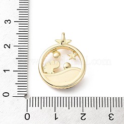 Brass Micro Pave Clear Cubic Zirconia Pendants&nbsp;CU-CBA03AF-04B-G