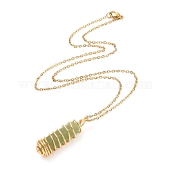 Double Pointed Mixed Stone Pendant Necklace for Girl Women&nbsp;NJEW-JN03684