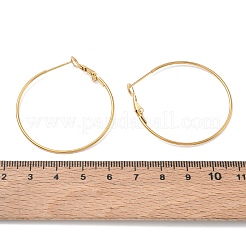 304ステンレススチールフープピアス金具  イオンプレーティング（ip）  18KGP本金メッキ  43x39x1~5.5mm  ピン：1mm&nbsp;SA-CBABC0F-02G