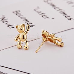 Bear Brass Stud Earrings for Women&nbsp;EJEW-SZ0001-71