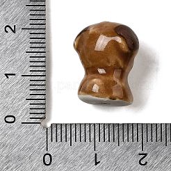 手作りの陶器ビーズ  手描きの陶器ビーズ  動物  犬  17x14.5x11mm  穴：1.8mm&nbsp;PORC-Q003-01E