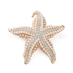 Starfish Alloy Rhinestone Lapel Pins for Backpack Clothes&nbsp;JEWB-H032-01G