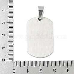 304ステンレスペンダント  ファイバと  長方形のチャーム  ステンレス鋼色  32x20x2.5mm  穴：8x5mm&nbsp;STAS-K305-04P