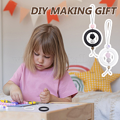 10色のリングシリコンビーズ2個  チーターのための咀嚼ビーズ  DIYの看護ネックレス用  ミックスカラー  65x10mm  穴：3mm  内径：46mm  5個/カラー&nbsp;SIL-DC0001-79
