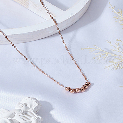 1Pc 304 Stainless Steel Slider Round Beads Pendant Necklaces&nbsp;NJEW-LP0003-10RG