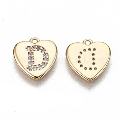 Brass Micro Pave Clear Cubic Zirconia Charms&nbsp;KK-N231-234D-NF