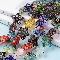 Star Handmade Millefiori Glass Beads Strands&nbsp;LK-R004-78