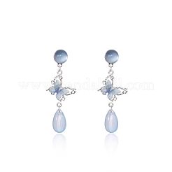Alloy & Glass Teardrop Stud Earrings&nbsp;WGA7598-01