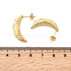 304 Stainless Steel Moon Stud Earrings&nbsp;EJEW-P329-05G