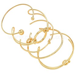 女性用合金製中空カフバングルセット  混合図形  ゴールドカラー  8.27~9.06インチ（21~23cm）  5個/セット&nbsp;WG0FA94-01