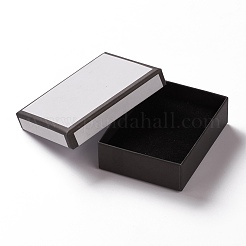 厚紙のジュエリーボックス  内部のスポンジ  ジュエリーギフト包装用  長方形  ホワイト  9x7x2.7cm&nbsp;CON-P008-A02-05