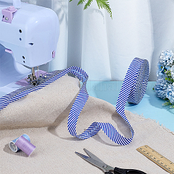 Polyester Stripe Pattern Ribbon&nbsp;OCOR-WH0078-541B