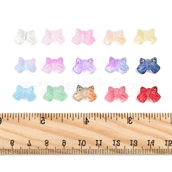 120個 15色透明スプレーペイントガラスビーズ  蝶結び  9.5x14x6.5mm  穴：1mm&nbsp;GLAA-FS0002-12B