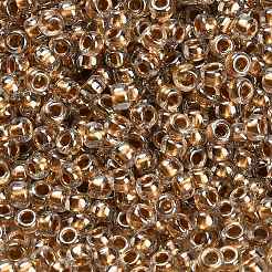 トーホー 8/0ラウンドビーズ  日本製シードビーズ  （金メッキの裏地付きクリスタル989)個  3mm  穴：1mm  約1110個/50g&nbsp;SEED-XTR08-0989