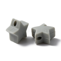 シリコンビーズ  スター  ライトグレー  13x14x8mm  穴：2mm&nbsp;SIL-WH0001-39F