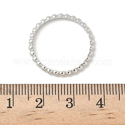 925スターリングシルバープレーンバンドリング  丸いビーズ  プラチナ  2mm  内径：19mm&nbsp;RJEW-P164-01D-P