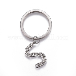 Tarnish Resistant 304 Stainless Steel Split Key Ring Clasps&nbsp;STAS-L226-009C
