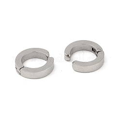 変色しないステンレススチール製の非ピアスクリップオンイヤリング  リング  ステンレス鋼色  13x4mm&nbsp;EJEW-M001-12C-P