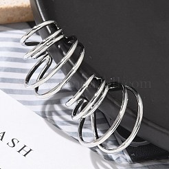 女性用真鍮カフピアス  多層C字型  プラチナ  25.5x24x25mm&nbsp;EJEW-U036-03P