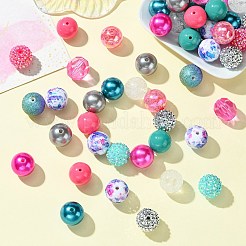 DIY フーセンガム風 ジュエリー セット作成キット  アクリルビーズや鉄ビーズなど  合金クラスプ  エンドチェーン  ワイヤー  ミックスカラー  19~20x18.5~19.5mm  穴：2~3mm&nbsp;DIY-CJC0009-08B
