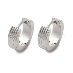 304ステンレススチール研磨効果フープピアス  ステンレス鋼色  13.5x4mm&nbsp;EJEW-M001-40C-P