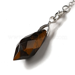 Natural Tiger Eye Dowsing Pendulum Big Pendants&nbsp;G-H286-03P-09