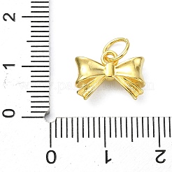 スターリングシルバーの蝶結びチャーム925個  丸カン＆スタンプ925個付き  ゴールドカラー  10x13x4mm  穴：4mm&nbsp;STER-M119-05B-G