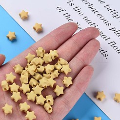 スプレープリントアクリルビーズ  スター  パパイヤホイップ  8.5x9.5x5mm  穴：2mm&nbsp;X-MACR-S373-45-O07