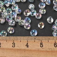 内側の色のフリンジガラスシードビーズ6/0個  ティアドロップ  クリアAB  4.5~5x3.5~4x4~5mm  穴：1mm  約4000個/ポンド&nbsp;SEED-A034-03K