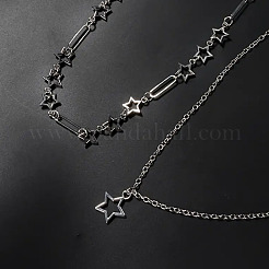 Star Alloy Pendant Double Layer Necklaces for Women&nbsp;FS-WGC0545-01