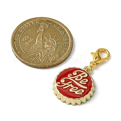 ビールキャップ合金エナメルペンダント装飾  合金製カニカン付き  ミックスカラー  34mm&nbsp;HJEW-JM01251