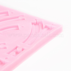 食品グレードのシリコンモールド  フォンダン型  DIYケーキデコレーション用  チョコレート  キャンディ  UVレジン＆エポキシ樹脂ジュエリー作り  建築用ブロック  ピンク  150x125x7mm  内径：14~51x13~50mm&nbsp;DIY-L015-42B